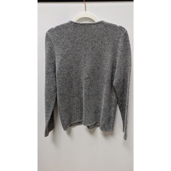 dressbarn Grey Silk & Rabbit Blend Embroidered Cardigan - Picture 2 of 2